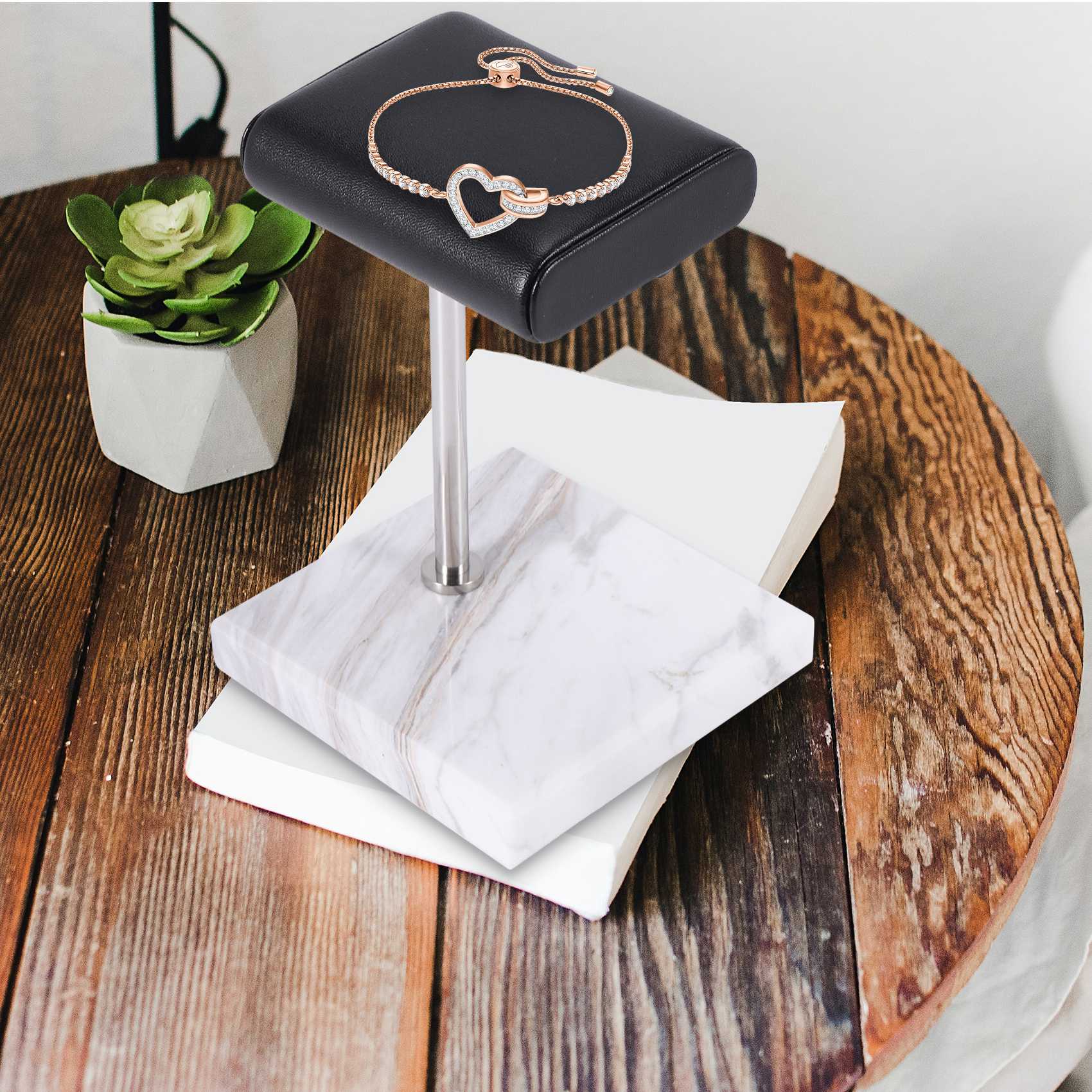 Jewelry With Watches - ABQR White Marble Watch Bracelet Display