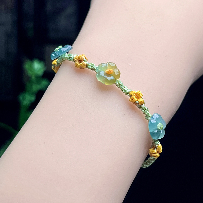 Jewelry & Watches Sp Z Oo Janów Lubelski - Myanmar Jadeite Flower Bracelet Real Jewelry