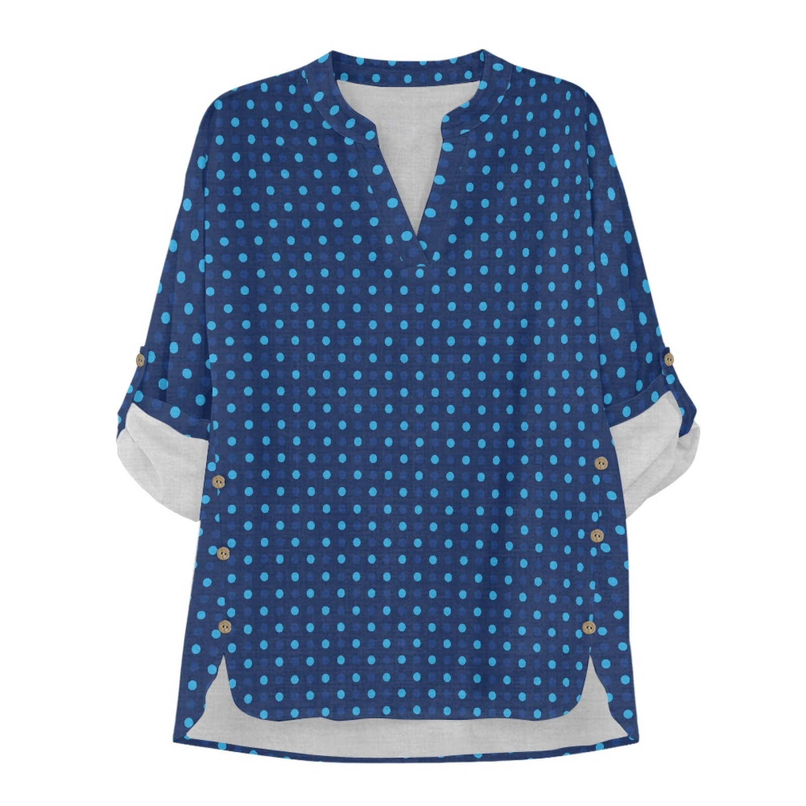 S&S Watches & Jewelry Ho Chi Minh - PENSTROLL Blue Polka Lightweight V Neck