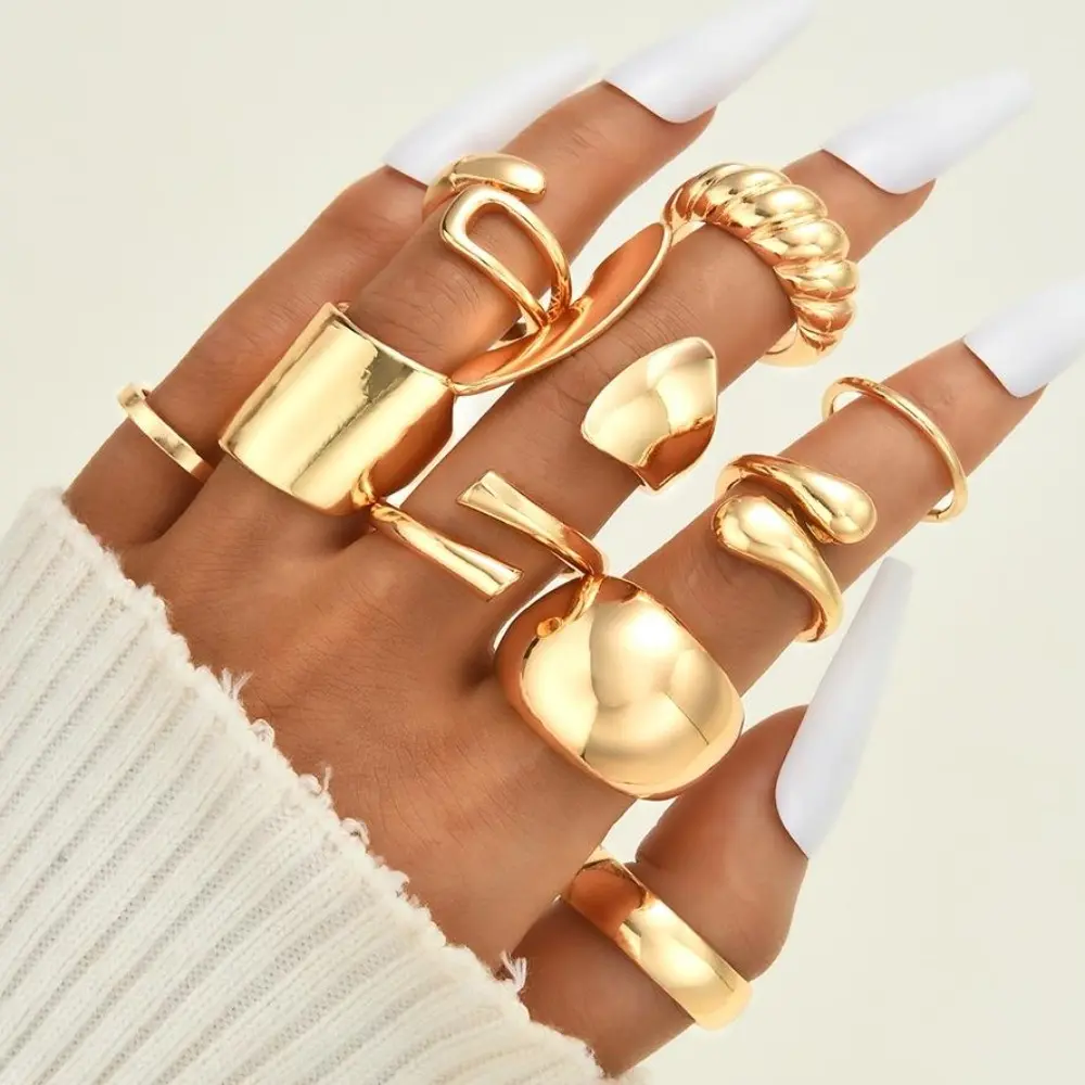 Women's 10PCS 18K Gold Plated  - Minimalist Ring Stackable 评论和价格