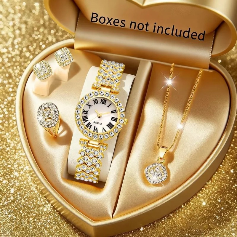 5PCS Luxury Rhinestone Women's - Jewelry Clasp Watches 评论和价格