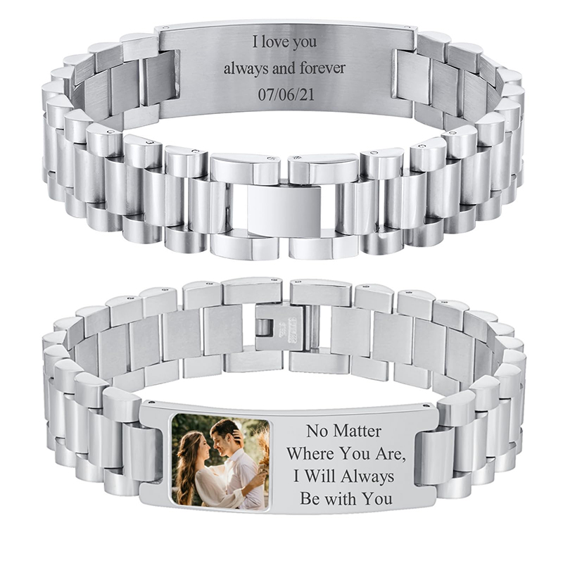 Custom Picture Text Bracelet W - Jewelry Clasp Watches 评论和价格