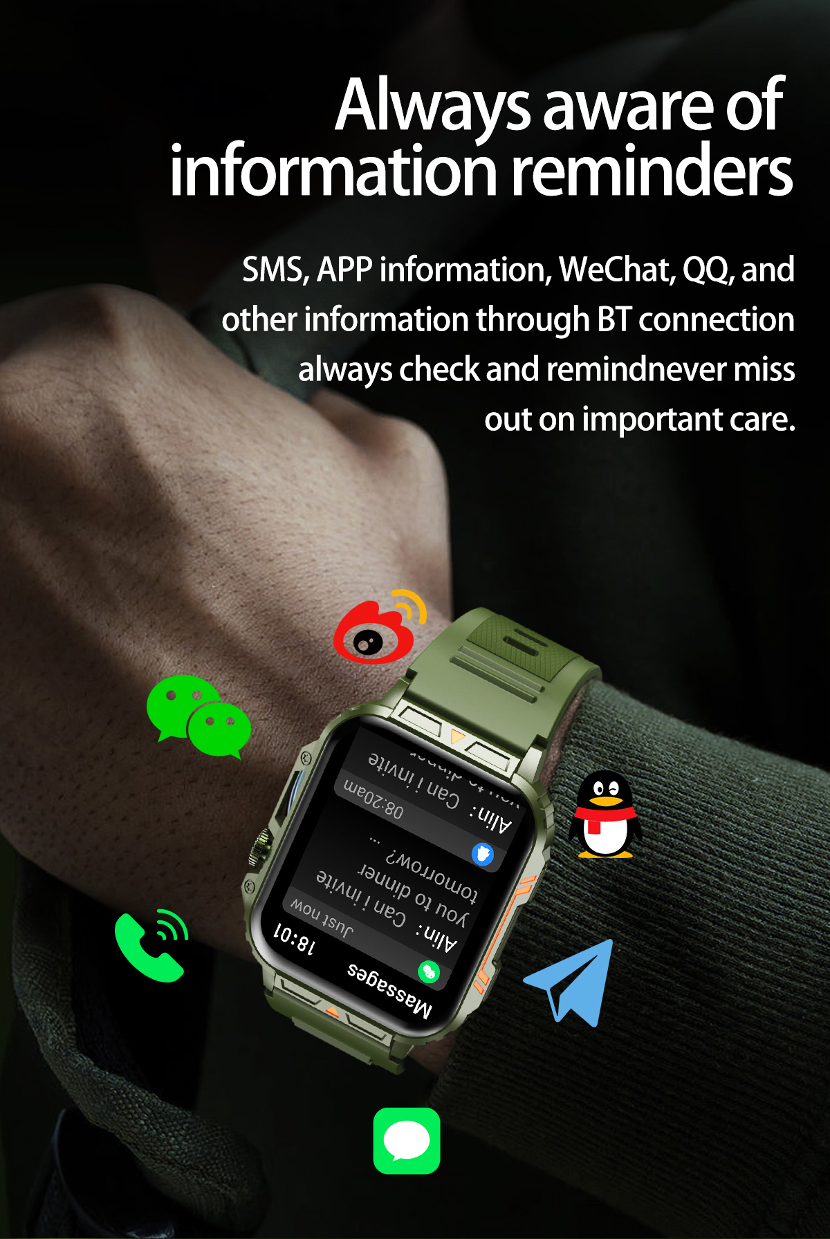 1.91 Outdoor Military Smart Wa - Italian Jewelry Watches 评论和价格