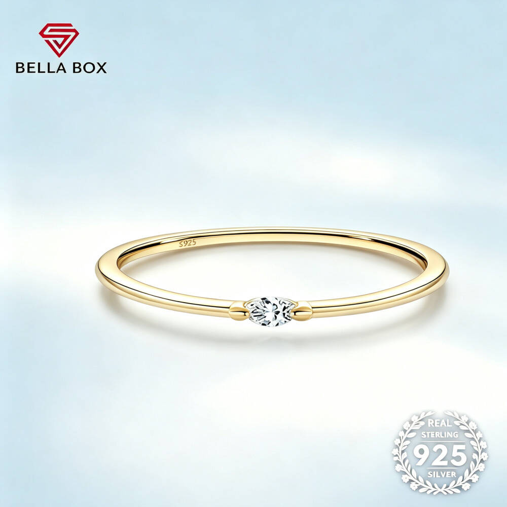 Marquise Cut D VVS1 Moissanite - Minimalist Ring Stackable 评论和价格