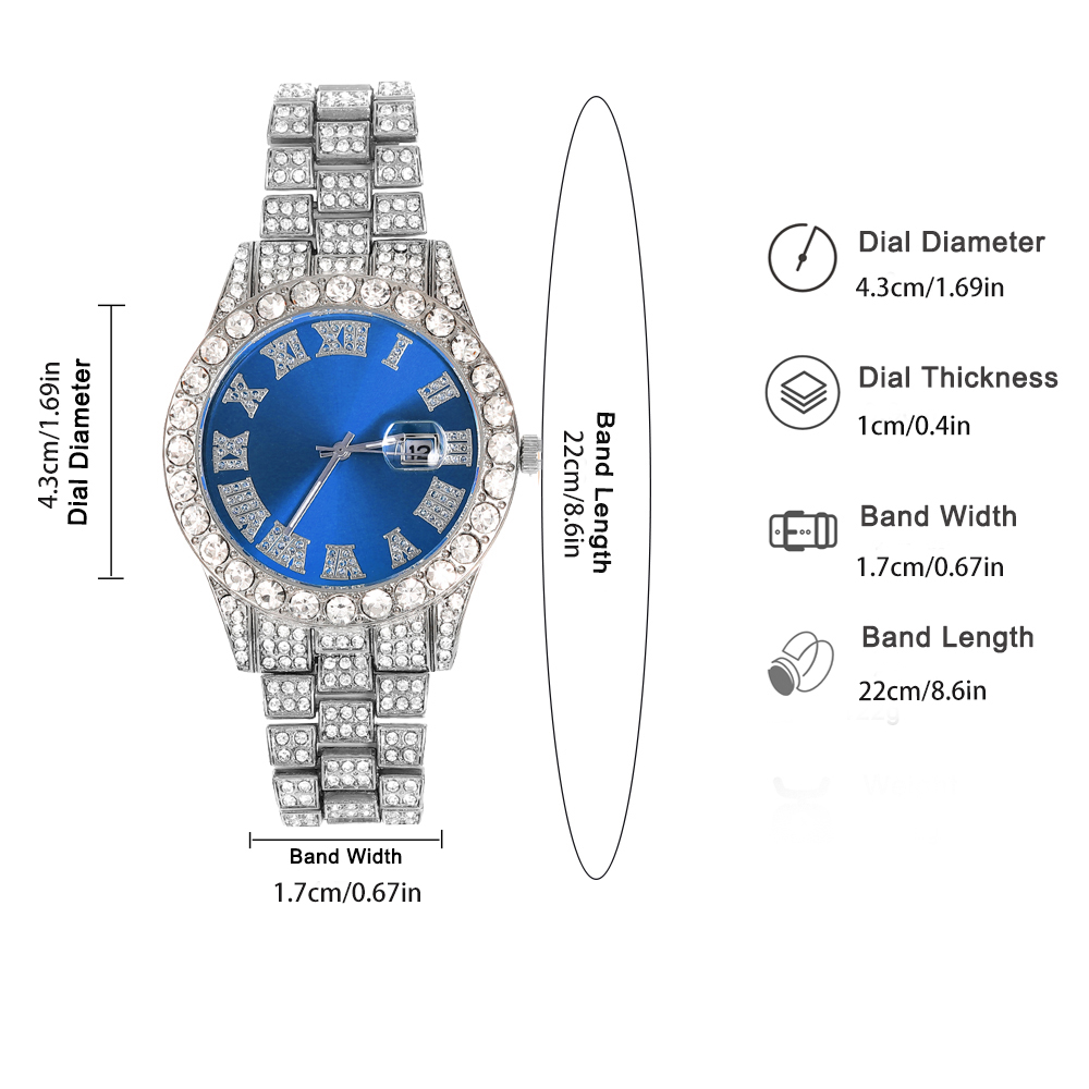 3pcs Hip-hop Watch Jewelry Set - Jewelry Clasp Watches 评论和价格