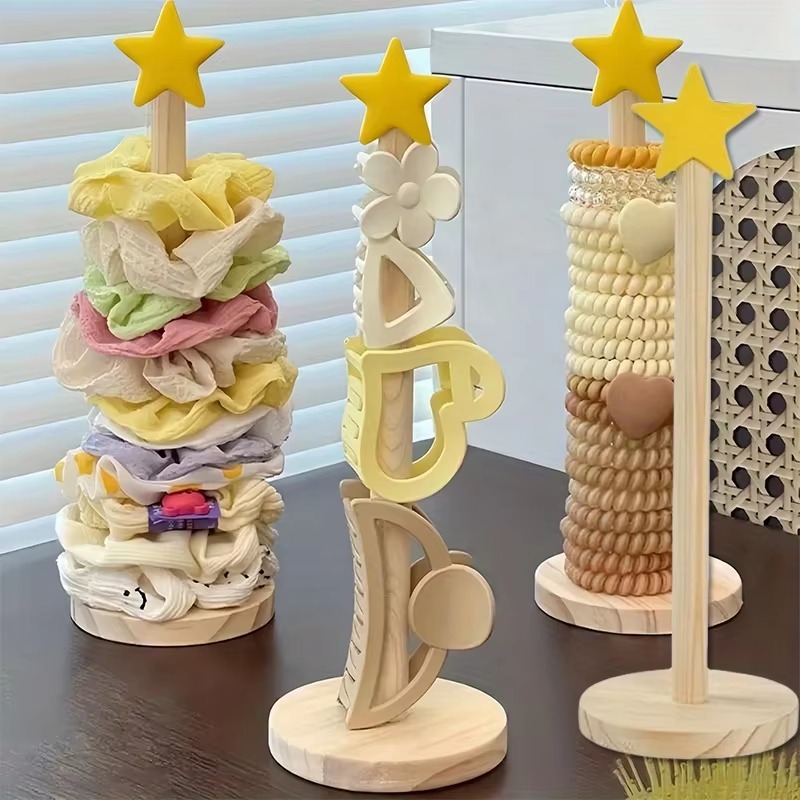 Wood Desktop Hair Rope Holder  - Jewelry Organizer Watches 评论和价格