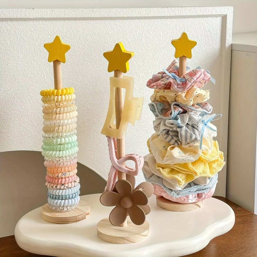 Wood Desktop Hair Rope Holder  - Jewelry Organizer Watches 评论和价格