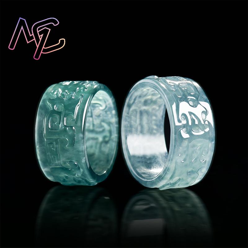 Myanmar Jadeite Taotie Ring Fa - Jewelry & Watches Sp Z Oo Janów Lubelski 评论和价格
