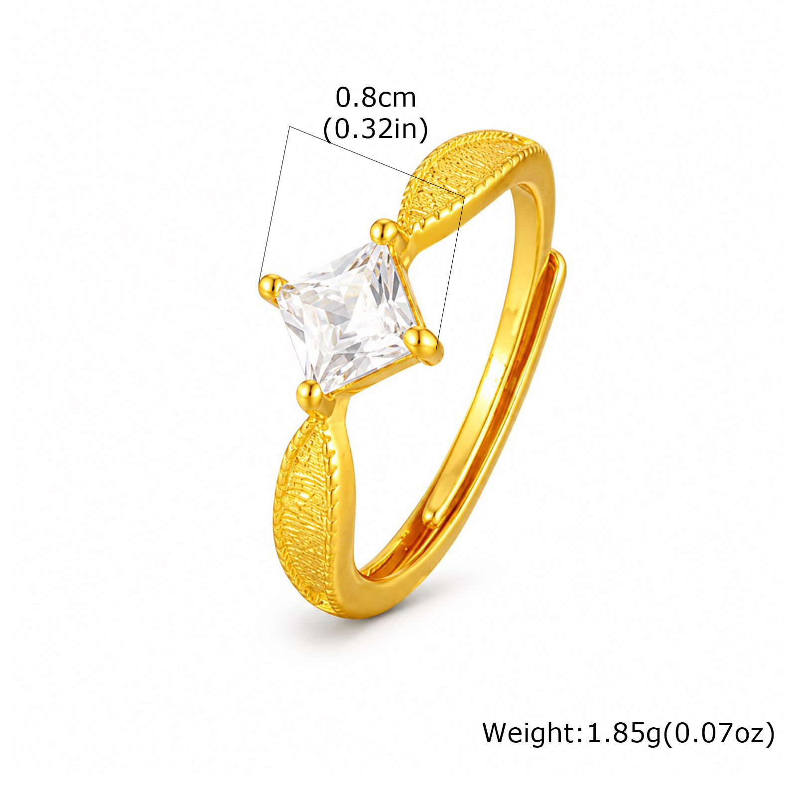 Vnox Trendy Gold Plated Square - Minimalist Ring Stackable 评论和价格