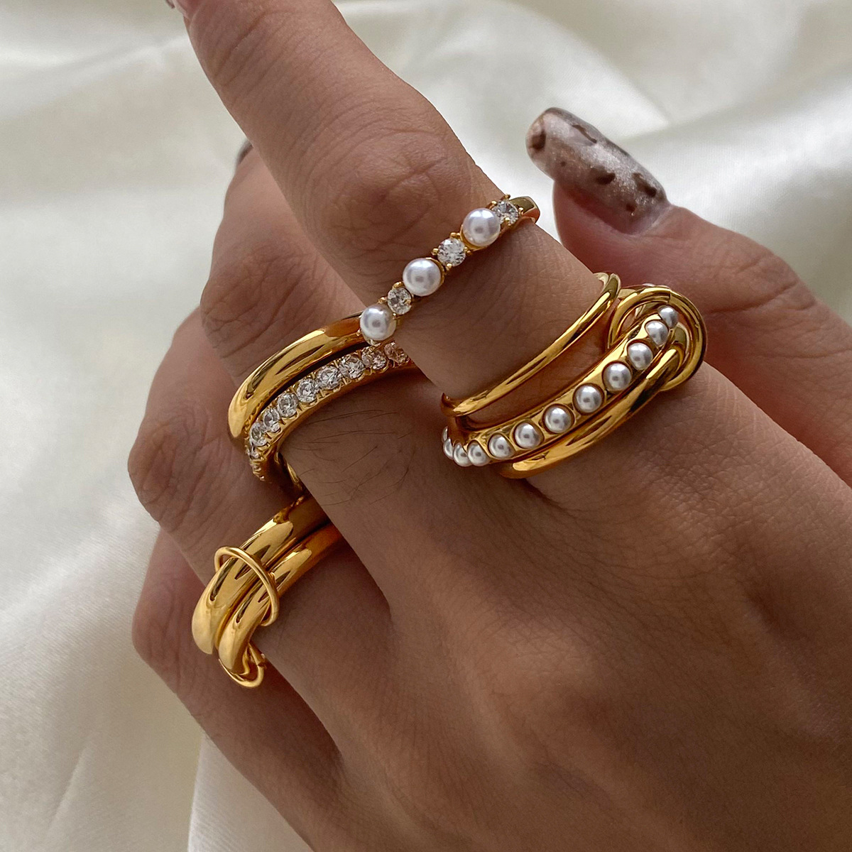 Minimalist Trendy Open Adjusta - Minimalist Ring Stackable 评论和价格