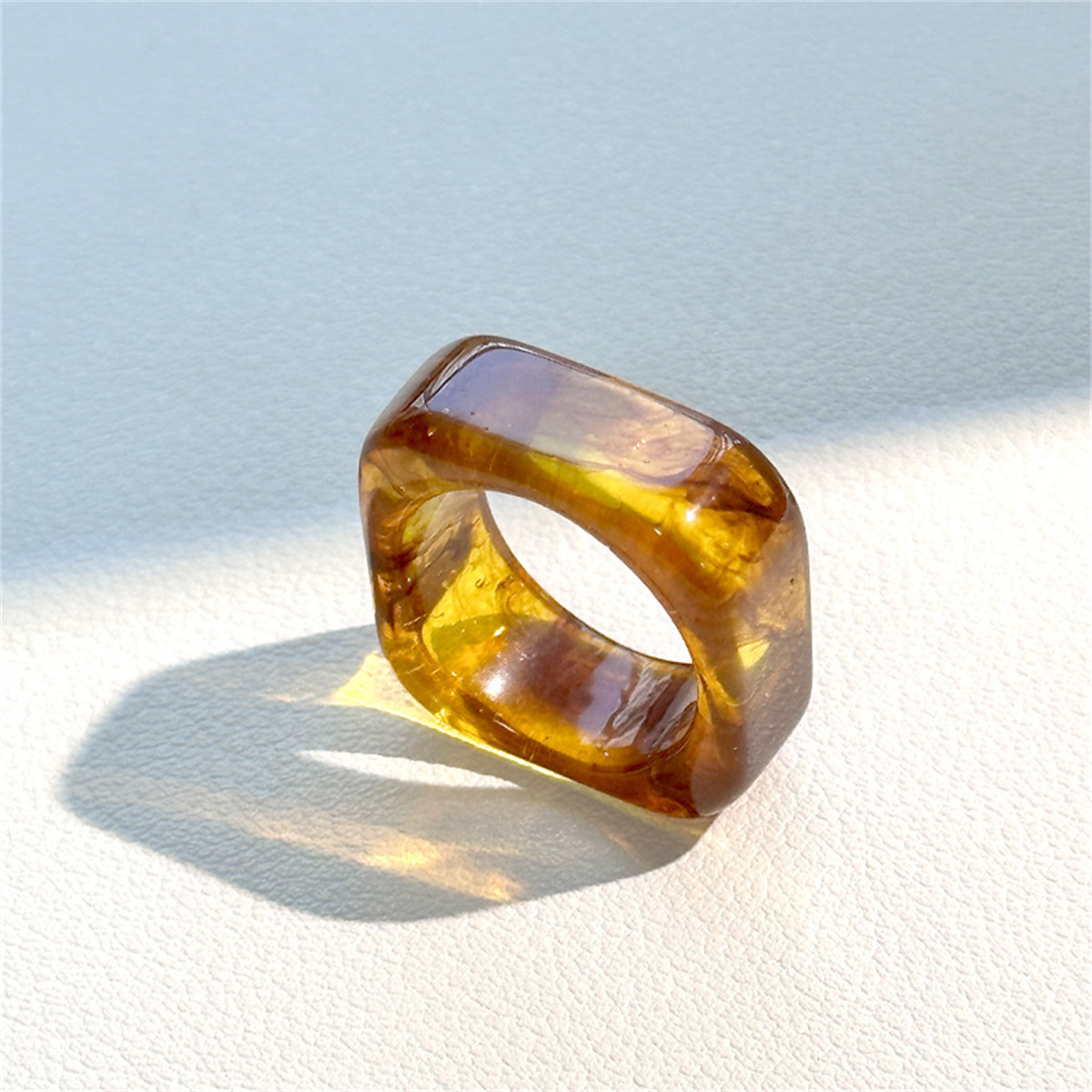 Square Resin Rings Aesthetic A - Minimalist Ring Stackable 评论和价格