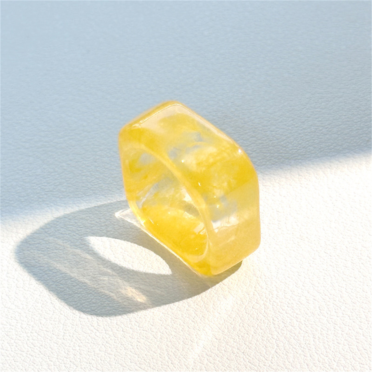 Square Resin Rings Aesthetic A - Minimalist Ring Stackable 评论和价格