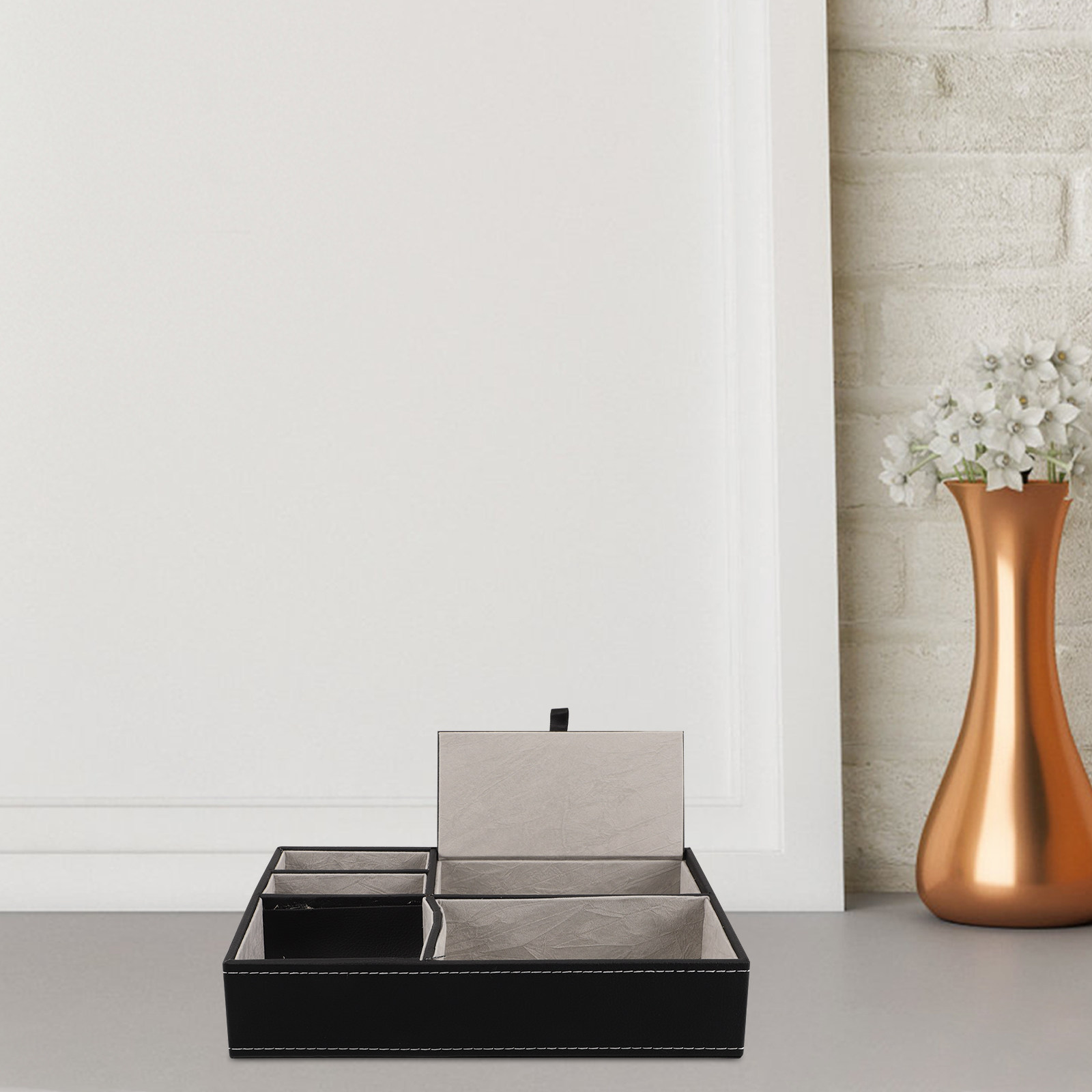 Multifunctional PU Desk Tray O - Jewelry Organizer Watches 评论和价格