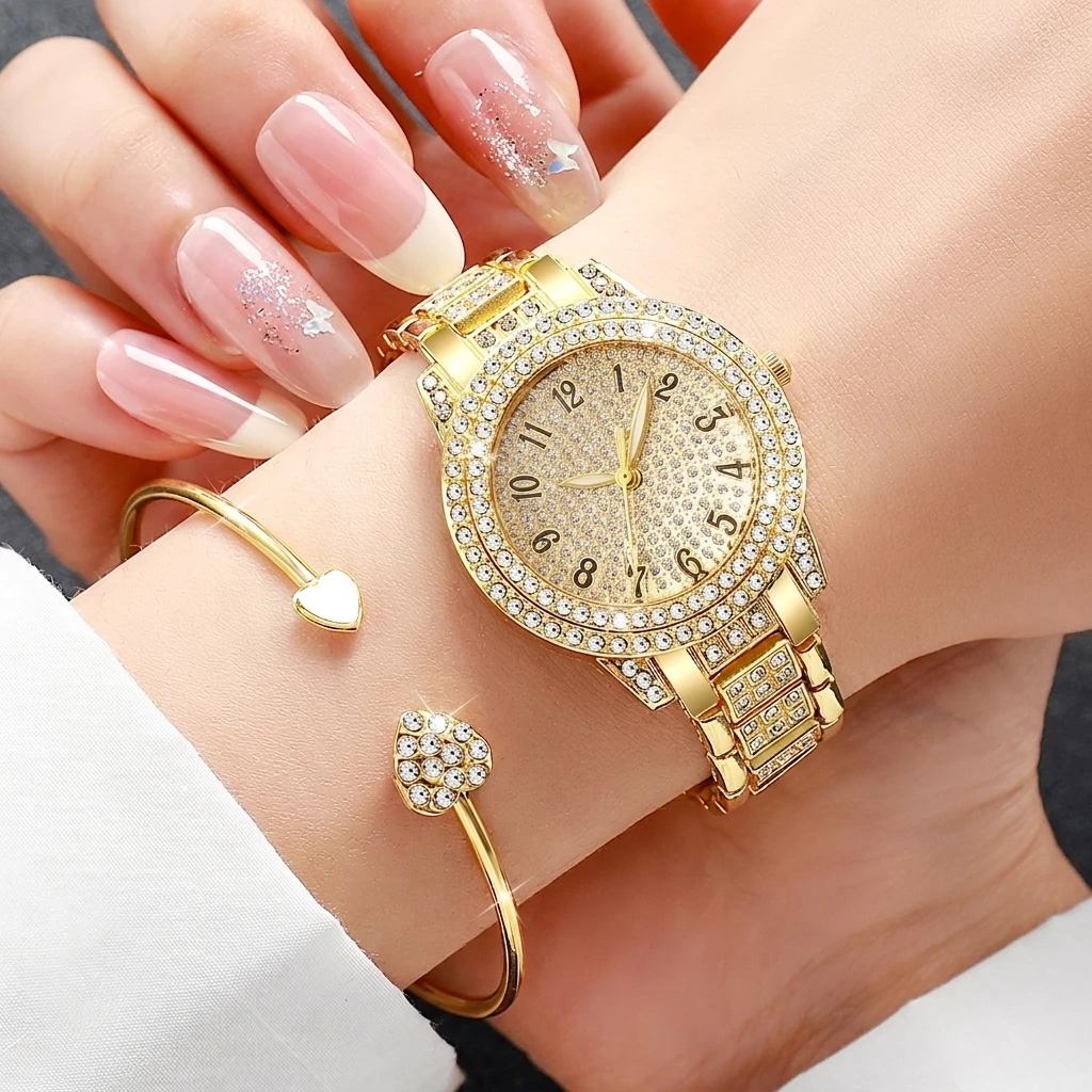 6PCS Fashion Rhinestone Women  - Jewelry Clasp Watches 评论和价格