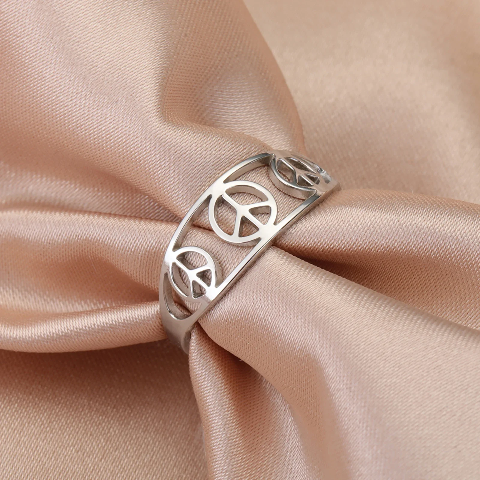 Peace Symbol Rings Stainless S - Pacific Jewelry & Watches Los Angeles 评论和价格
