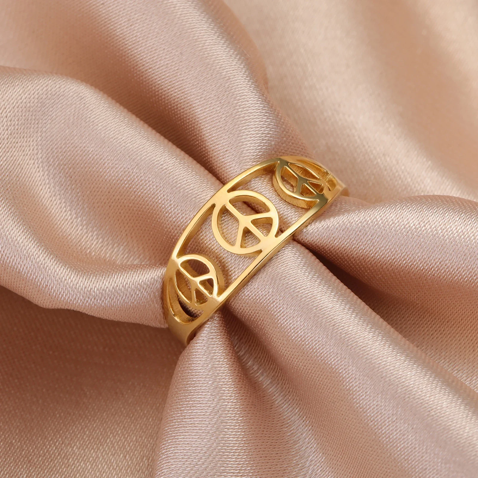 Peace Symbol Rings Stainless S - Pacific Jewelry & Watches Los Angeles 评论和价格