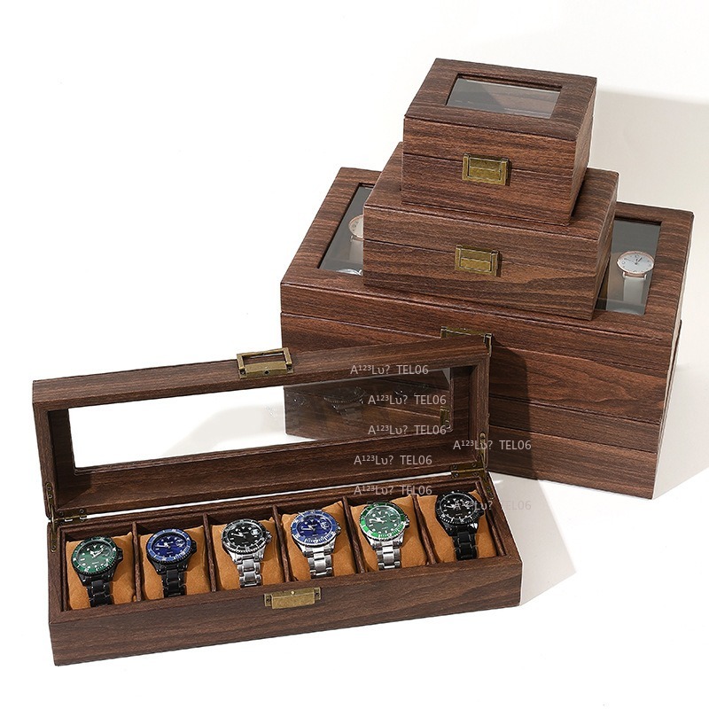 Vintage Wood Grain PU Leather  - Jewelry Organizer Watches 评论和价格
