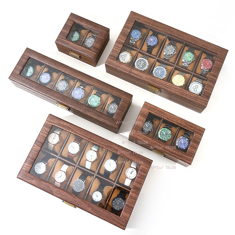 Vintage Wood Grain PU Leather  - Jewelry Organizer Watches 评论和价格