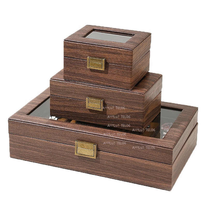 Vintage Wood Grain PU Leather  - Jewelry Organizer Watches 评论和价格