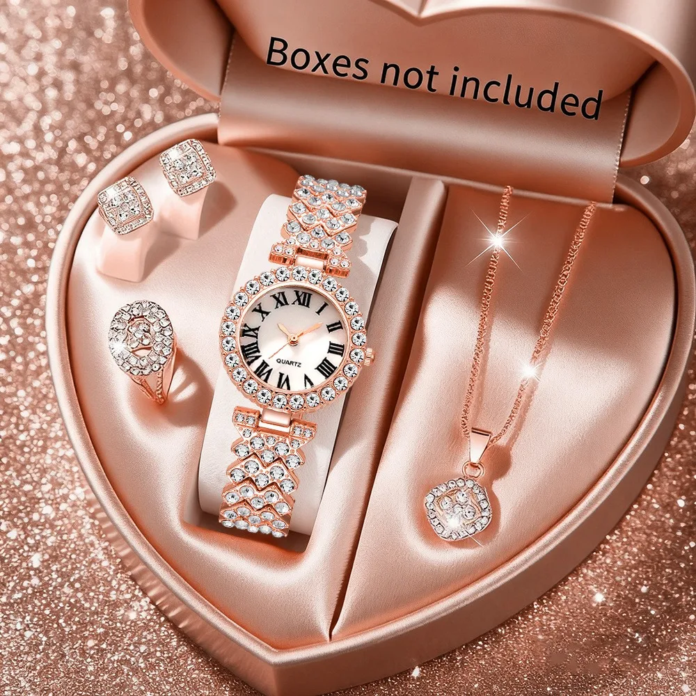 2026 5pcs Elegant Rhinestone W - Jewelry Clasp Watches 评论和价格
